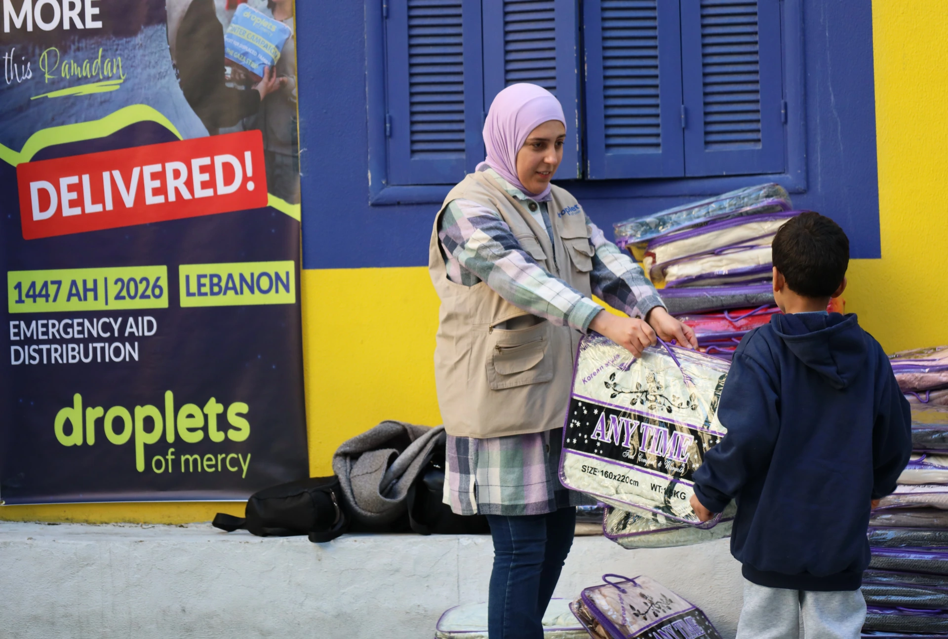 Emergency aid distribution — Lebanon 2026 · Droplets of Mercy